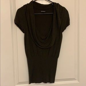 Dark green short sleeved scoop neck Sweater